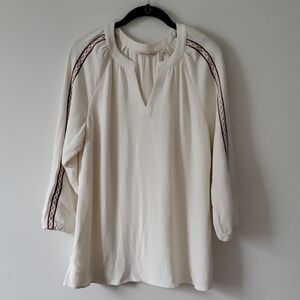 Soft Sorroundings Long Sleeve Boho Linen Blend Women's Top
